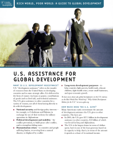U.S. ASSISTANCE FOR GLOBAL DEVELOPMENT