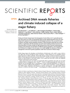 Archived DNA reveals fisheries and climate induced collapse of a major fishery