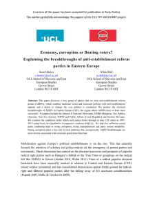 Economy, corruption or floating voters? Explaining the breakthroughs of anti-establishment reform