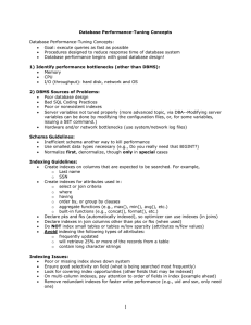 Database Performance-Tuning Concepts  Database Performance-Tuning Concepts: