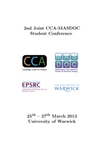 2nd Joint CCA-MASDOC Student Conference 25 – 27
