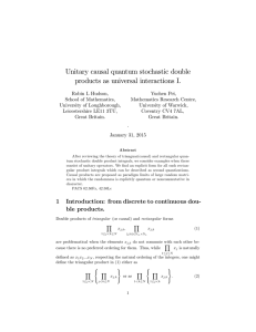 Unitary causal quantum stochastic double products as universal interactions I.