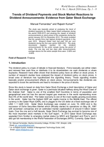 Trends of Dividend Payments and Stock Market Reactions to