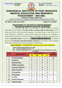 JAWAHARLAL INSTITUTE OF POST GRADUATE MEDICAL EDUCATION AND RESEARCH,