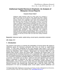 Intellectual Capital Disclosure Emphasis: An Analysis of Malaysian Annual Reports