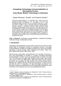 Competing Technology Commercialization in Developing Country Case Study: Mobile Technology in Indonesia