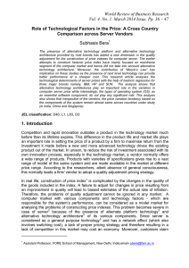 Vol. 4. No. 1. March 2014 Issue. Pp. 36 –... Role of Technological Factors in the Price: A Cross Country