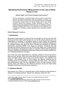 Marketing Performance Measurement in the case of Bank Sector in Iran