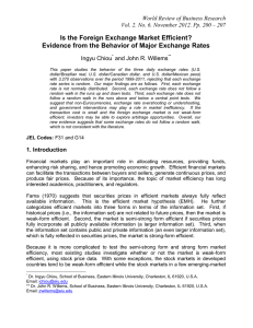 Is the Foreign Exchange Market Efficient? World Review of Business Research