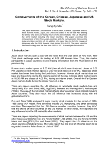 Comovements of the Korean, Chinese, Japanese and US Stock Markets.
