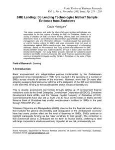 SME Lending: Do Lending Technologies Matter? Sample Evidence from Zimbabwe