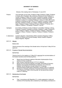 SENATE Minutes of the meeting held on Wednesday 12 June 2013 Present: