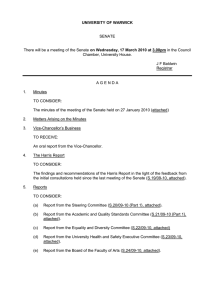UNIVERSITY OF WARWICK SENATE on Wednesday, 17 March 2010 at 3.00pm