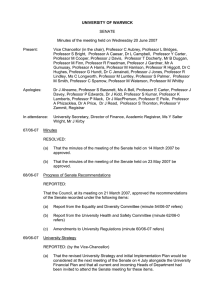 SENATE Minutes of the meeting held on Wednesday 20 June 2007 Present: