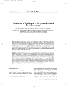 S M Contribution of fish farming to the nutrient loading of the Mediterranean*