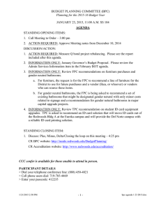 BUDGET PLANNING COMMITTEE (BPC) JANUARY 23, 2015, 11:00 A.M. SS 104