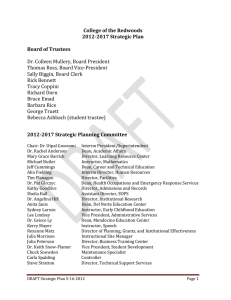 College	of	the	Redwoods 2012‐2017	Strategic	Plan  Board	of	Trustees