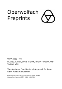 Oberwolfach Preprints  OWP 2013 - 05