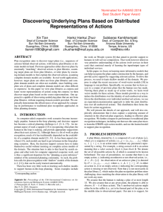 Discovering Underlying Plans Based on Distributed Representations of Actions Xin Tian