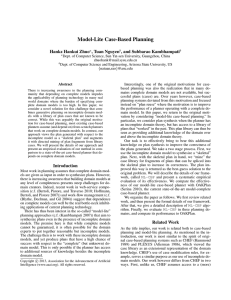Model-Lite Case-Based Planning Hankz Hankui Zhuo , Tuan Nguyen , and Subbarao Kambhampati