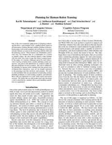 Planning for Human-Robot Teaming