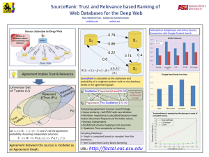 SourceRank: Trust and Relevance based Ranking of 0.78 S
