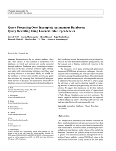 Query Processing Over Incomplete Autonomous Databases: