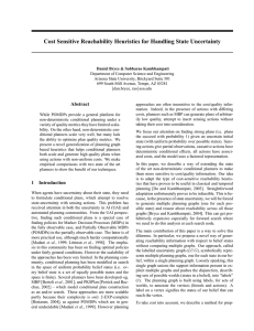 Cost Sensitive Reachability Heuristics for Handling State Uncertainty