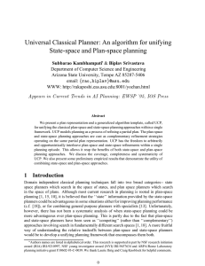 Universal Classical Planner: An algorithm for unifying State-space and Plan-space planning