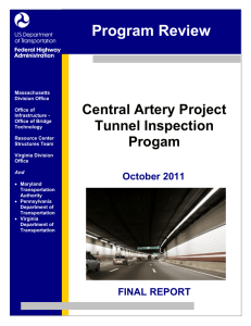 Program Review Central Artery Project Tunnel Inspection