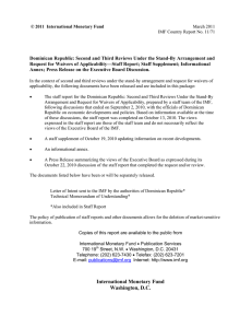 Dominican Republic: Second and Third Reviews Under the Stand-By Arrangement... Request for Waivers of Applicability—Staff Report; Staff Supplement; Informational