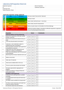 Laboratory Self-Inspection Check-List  University inspection ratings explained: