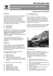 HSE information sheet Preventing falls from boom­type mobile elevating work platforms HSE Information Sheet MISC614