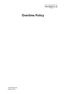 Overtime Policy Human Resources February 2012