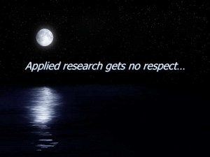 Applied research gets no respect…