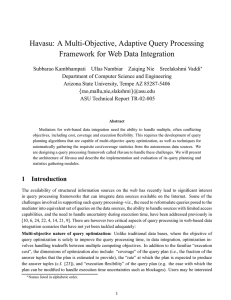 Havasu: A Multi-Objective, Adaptive Query Processing Framework for Web Data Integration