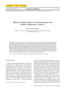 S M Marine benthic faunal successional stages and related sedimentary activity*