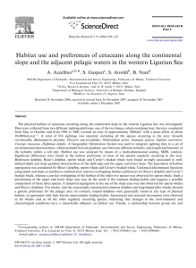 Habitat use and preferences of cetaceans along the continental
