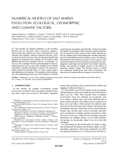 NUMERICAL MODELS OF SALT MARSH EVOLUTION: ECOLOGICAL, GEOMORPHIC, AND CLIMATIC FACTORS