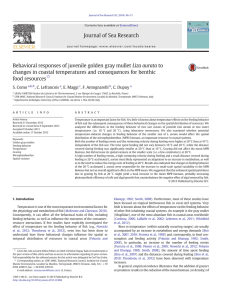 Behavioral responses of juvenile golden gray mullet Liza aurata to