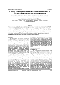 A study on the prevalence of Bovine Tuberculosis in