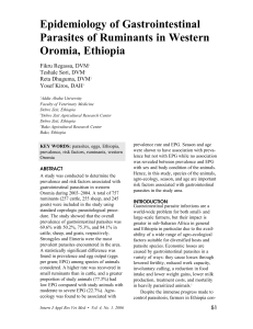 Epidemiology of Gastrointestinal Parasites of Ruminants in Western Oromia, Ethiopia Fikru Regassa, DVM