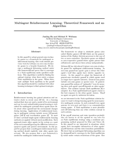 Multiagent Reinforcement Learning: Theoretical Framework and an Algorithm