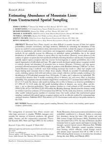 Estimating Abundance of Mountain Lions From Unstructured Spatial Sampling Research Article