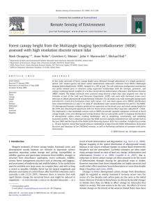 Forest canopy height from the Multiangle Imaging SpectroRadiometer (MISR)