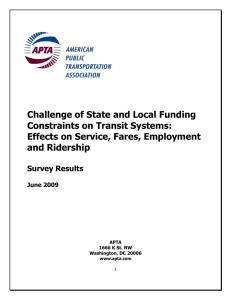 Challenge of State and Local Funding Constraints on Transit Systems: