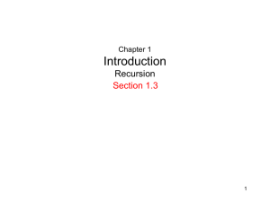Introduction Recursion Section 1.3 Chapter 1
