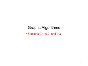 Graphs Algorithms • Sections 9.1, 9.2, and 9.3 1