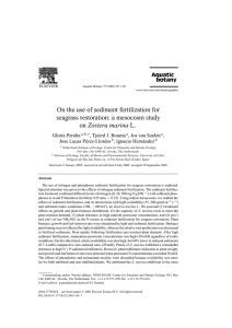 On the use of sediment fertilization for Zostera marina Gloria Peralta