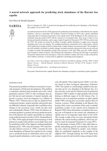 SARSIA A neural network approach for predicting stock abundance of the... capelin Geir Huse &amp; Harald Gjøsæter